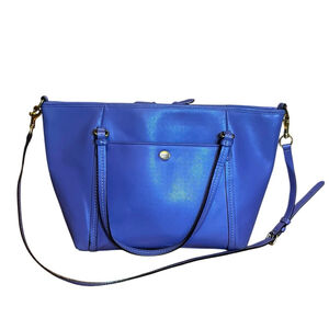 Coach Peyton Leather Pocket Tote F25667 – Porcelain Blue